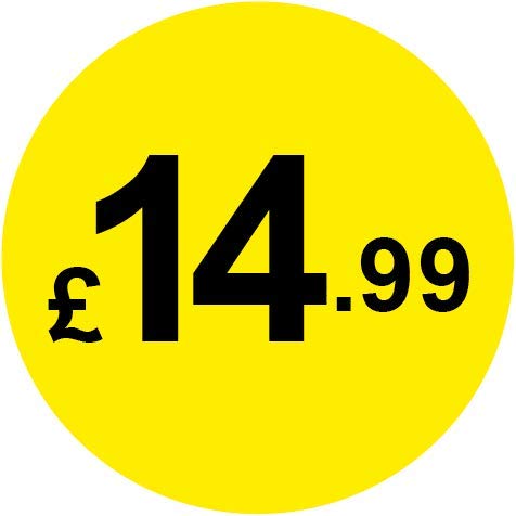 Permanent Adhesive - Black & Yellow 30mm Price Stickers/Labels from £5.45 to £17, 5000, £14.99 — image 1