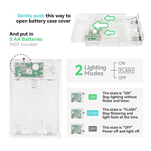 Lightop Flower Fairy Lights Battery Operated Indoor String Lights 30Led Cherry Blossom Lights Waterproof Decoration For Camping,Garden Fence,Birthday,Terrace,Yard,Wedding Party,Bedroom thumb #4