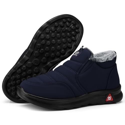 Image of SHIBEVER Winter Boots for Women Warm: Comfortable Slip on Ankle Snow Boots