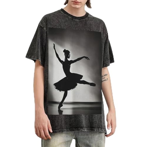 T-shirt décontracté Ballerina Dance manches courtes col rond homme style vintage