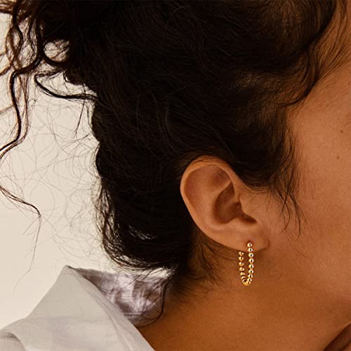 MEVECCO Gold Hoop Earring Sterling Silver Post Open Hoops 18K Gold Plated Small Hypoallergenic Gradual Earrings Jewelry for Her2