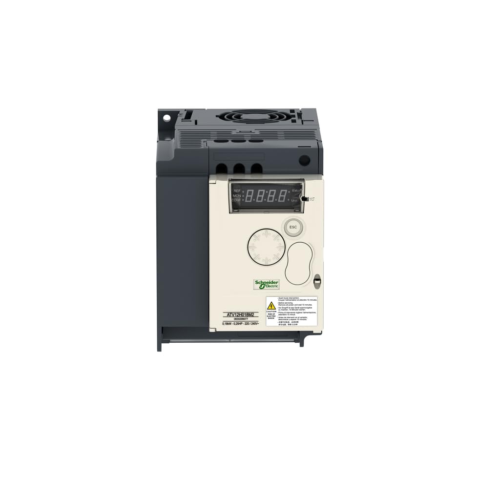 Schneider Electric ATV12HU22M3 Altivar 12 3 Phase Variable Speed Drive with Heat Sink for Electric Motors for HVAC, Conveyors, Pumps, and More, 2.2kW, 3hp, 200 to 240V