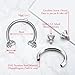 PiercingJ 2-6pcs 16G Clear Cubic Zirconia Stainless Steel Horseshoe Hoop Multi-functional Captive Ring for Nose Daith Lip Eyebrow Nipple Ear Cartilage Helix Septum