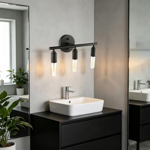 E27 interior apliques de pared de 3 luces decorativo negro de hierro forjado