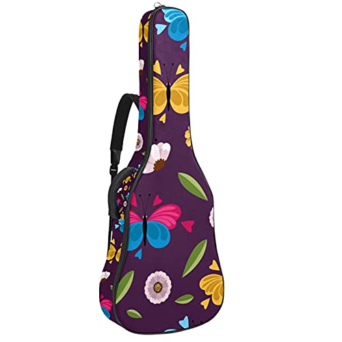 Housse de transport pour guitare avec sac à dos ergonomique et bandoulière réglable violette