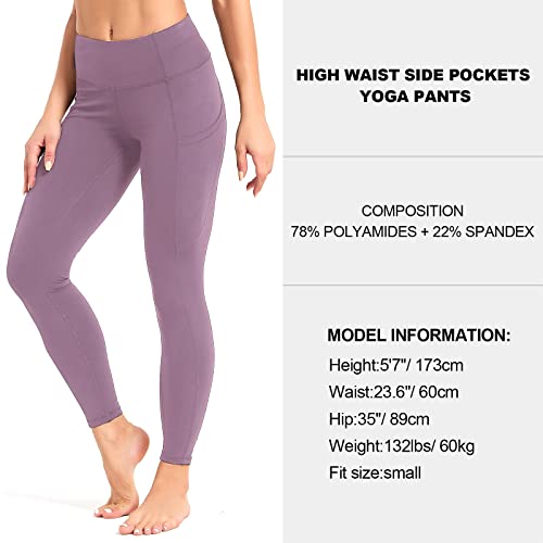 Sp3Lops Yoga Pants With Pockets For Women High Waisted Tummy Control Women's Buttery Soft Yoga Workout Leggings Running Pants Lilac Pink #TOP4