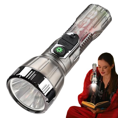 Linterna Solar Recargable,Linterna LED Portátil Para Exteriores - Batería Externa Ajustable Para Acampar Senderismo Emergencias Náuticas Caza Hogar
