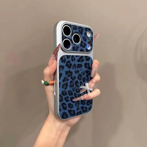 Coque iPhone 16 anti-choc avec motif imprimé de luxe bleu