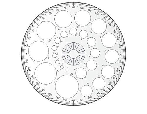 NTGS Designs Pro Circle Master Stencil, 14.5 cm, 360 Degree Protector with 25 Circles, for Mandala Art and Engineering (1 Piece)-picture-14