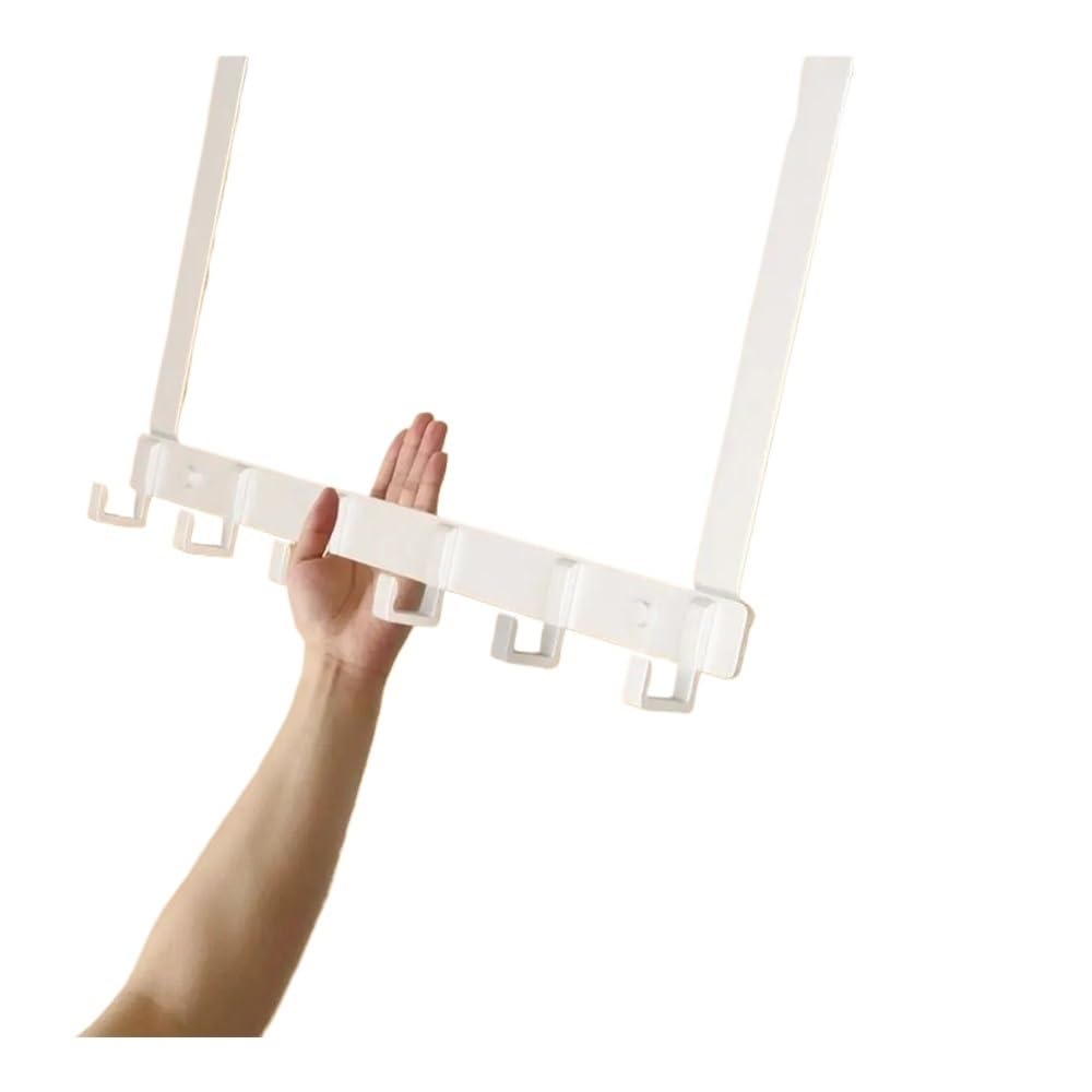 Sunrrafck White-18Cm 1Pcs Storage Hooks Over The Door 6 Clothes Coat Hat Towel Hanger Home Organizer Rack Bathroom Kitchen Accessories Holder(White-18Cm)