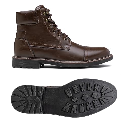Image of Jousen Mens Boots Retro Dress Boot Cap Toe Casual Motorcycle Chukka Boots