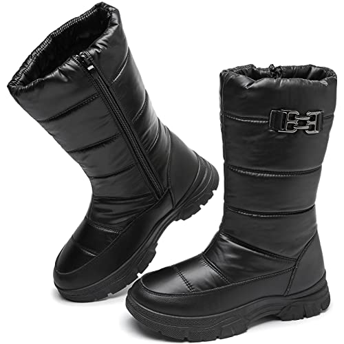 FINIWOR Side Zipper Snow Boots