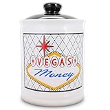 Cottage Creek Vegas Money Casino Money Jar | Las Vegas Casino Piggy Bank | Fun Home Decor Slot Machine Gifts for Men and Women | Ideal Birthday, White Elephant