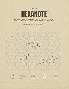 Paperback HEXANOTE - Hexagonal Graph Cornell Notebook - Organic Chemistry: 110 pages large hexagonal graph paper notebook for drawing organic chemistry ... style with top and side margins for notes. Book