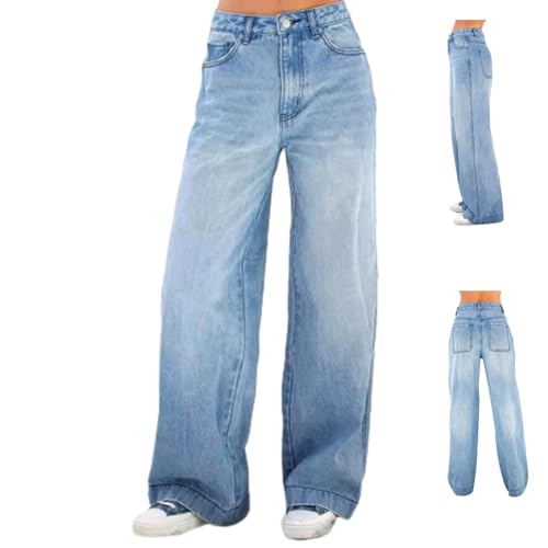 StoneLiquid Seraphae Sweatpant Jeans, Women's Fashion High Waist Loose Wide Leg Stretch Comfort Jeans