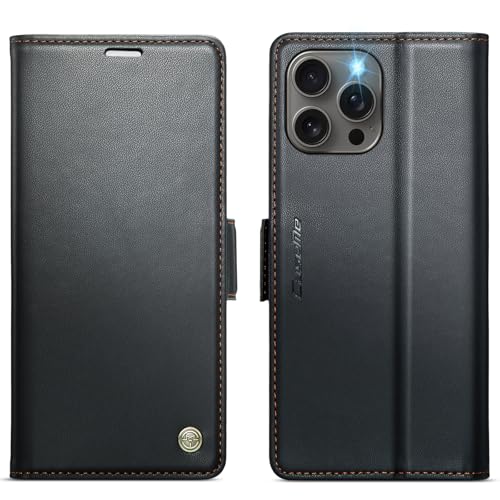 KZB for iPhone 14 Pro Max Case Wallet with RFID Blocking 3 Card Slots PU Leather Flip Cover Magnetic Kickstand Shockproof Protective Phone Case for iPhone 14 Pro Max (6.7) - Black