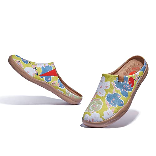 Image of UIN Slipper Woman Travel Art Painted Shoes Wide Toe Casual Home Slip On Mules Malaga
