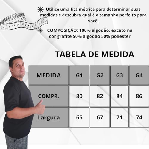 Kit 3 Camisetas Plus Size Masculina Camisas Lisa G1 G2 G3 G4 Tamanho:G4;Cor:Branco/Branco/Branco