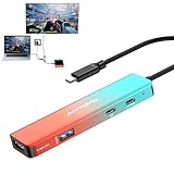 ANYOYO Capture Card für Nintendo Switch, 1080P 60FPS USB/Type-C 3.0 HDMI Video Capture Card mit PD 100W Ladeanschluss, Eingebauter Multifunktions-Hub Kompatibel mit Switch, PS4/5, PC und Mac