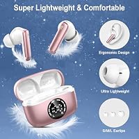 Kopfhörer Kabellos Bluetooth, 2026 Bluetooth Kopfhörer 5.4 mit 50Std HiFi-Stereo Tiefer Bass, 4 ENC Noise Cancelling Mic Wireless Earbuds, USB-C in Ear Ohrhörer, IP-X7 Wasserdicht für iOS Android – Ansicht 6
