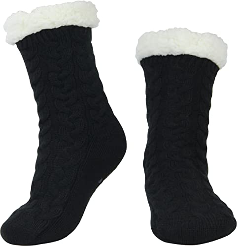 Image of BenSorts Women Winter Thick Slipper Socks with Grippers Non Slip Warm Fuzzy Socks Christmas Gifts