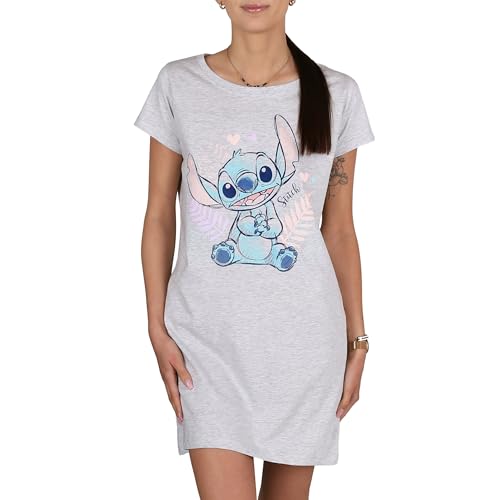 DISNEY Stitch, women's nightshirt, COTTON sleep shirt FOR SUMMER (grey, XL) DISNEY Stitch, women's nightshirt, COTTON sleep shirt FOR SUMMER (grey, XL)