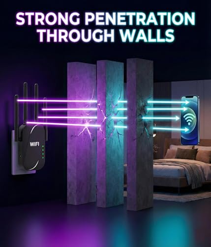 Image of GT300 WiFi Extender 300Mbps, WiFi RangeExtender & Booster with 4 High-Gain Antennas, 2.4GHzSignal Repeater with Ethernet Port, Covers Up to 50Devices, Easy Setup for Home