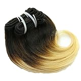 Haolocs Brazilian Ombre Blond Human Hair Extensions Body Wave Hair Bundles Cheap 2 Tone Remy Hair Weft 8 Inch Short Hair For Weaving 4 Pcs/Pack Total 100g (T1B/613)