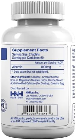 Dr.K&C Premium Albumin Protein Supplement – Extra Strength 1000 mg 120 Tablets Healthy Kidney Liver Promote General Wellness Energy Support Life Balance 1pk - Image 2