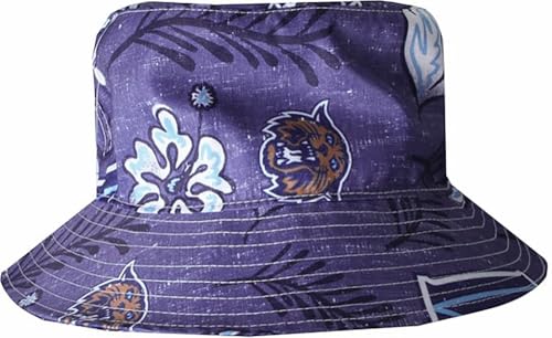 Wes and Willy Mens College Hawaiian Vintage Floral Bucket Hat(Villanova Wildcats, S/M) Blue