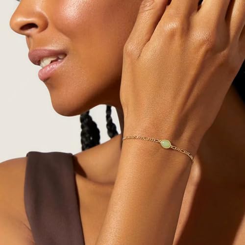 DISTANT DRUMS Simple Natural Green Aventurine Stone Jewelry Set for Women,Hoop Earrings,Bracelet,Necklace,18K Gold-plated Spiritual Gift,Fortunate Stone Jewelry,Choker4