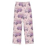 Yuiboo Loose Sleepwear Purple Car Youth Lounge Pajama Pants Gifts with Pockets 13-14Y