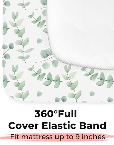 Image of Crib Sheets for Boys and Girls, 2 Pack Fitted Baby Sheets for Standard Toddler Mattress 28 inch x 52 inch, Soft Breathable Jersey Knit Baby Bedding (Bunny Meadow)
