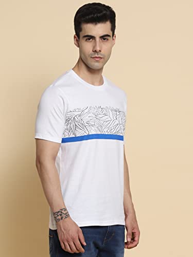 Image of Dennis Lingo - Men's Peach Polycotton Printed Regular Fit T-Shirt