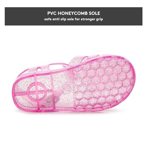Toddler Girls Jelly Sandals Soft Rubber Sole Closed Toe Beach Summer Shoes Princess Flat4