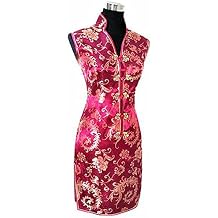 YAROVA Womens Chinese Cheongsam Dress - Slim Short Daily Cheongsam Elegant Vintage Party Qipao Chinese Style Traditi