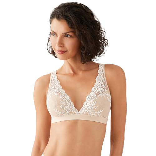 Wacoal Sutiã feminino Embrace renda macia, Areia/Marfim, 30
