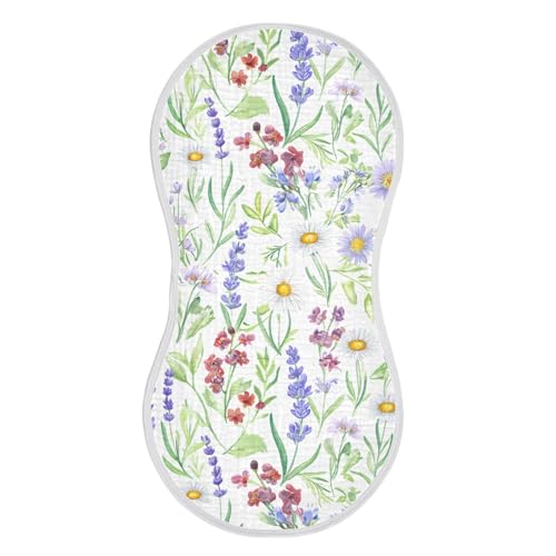 xigua Lavender Muslin Baby Burp Cloths Set of 2, Super Soft & Absorbent Burping Rags, Cotton Burp Clothes Shower Gift for Newborn, Baby Girls and Boys