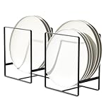 Vertical plate holders, plate organizer for cabinet, for small plates(Black) 1PCS