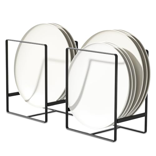 Vertical-plate-holders-plate-organizer-for-cabinet-for-small-platesBlack-1PCS Vertical plate holders, plate organizer for cabinet, for small plates(Black) 1PCS - Image 1