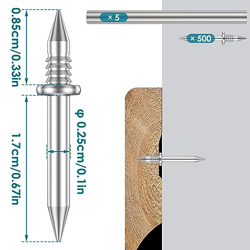 500 clavos sin costura de doble cabeza para zócalo, tornillos invisibles de seguridad, clavos para línea de zócalo metálicos sin marcas, rust-proof, set con 5 varillas para línea de zócalo miniatura 2