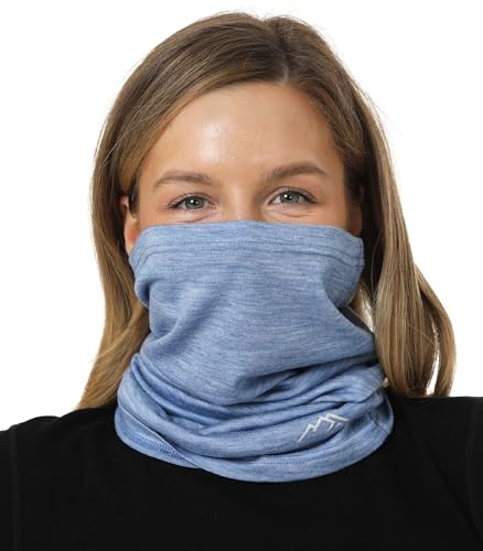 Image of Merino Wool Sun & Wind-proof Neck Gaiter 17.5um - Breathable Multi-Use Face Covering - Neck Warmer & Ski Mask for Women, Men