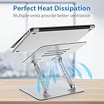 Laptop Stand for Desk, Adjustable Laptop Riser, Metal Foldable Computer Stand Holder Portable Notebook Mount, Ventilated Cooling Printer Stand Compatible with 10-15.6” Laptops - Image 4