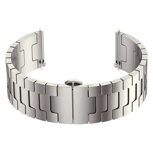 Image of ACM Watch Strap 20mm compatible with Compaq Q Watch Smartwatch | Metal Stainless Steel Belt Luxury Band