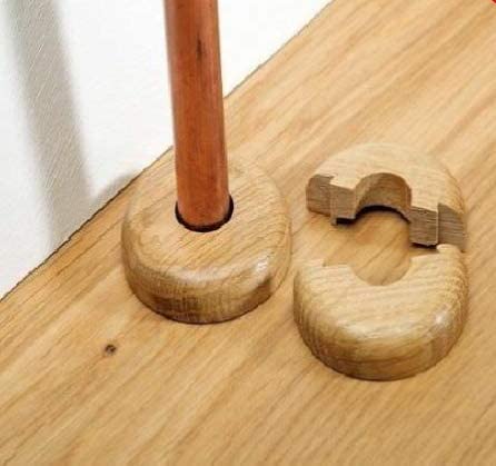 Oak Colour Wooden Radiator Pipe Collars 15Mm Easy Split 8Pcs