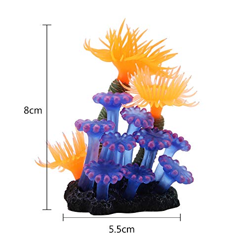 Corail Artificiel, Anémone Lumineuse Silicone pour Décoration Aquarium