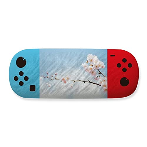 Étui de rangement pour lunettes antichoc fleurs de prunier bleu ciel