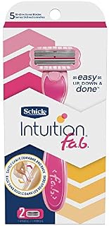 Schick Intuition f.a.b. Razor, Effortless Shaving for Women, 1 Handle and 2 Razor