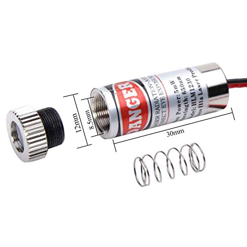 WayinTop 2pcs 650nm Laser Head Adjustable Focus Lens Laser Red Line Diode Module 3-5V with Driver Plastic Lens for Sight Positioning Sighting Telescope - Thumbnail 3