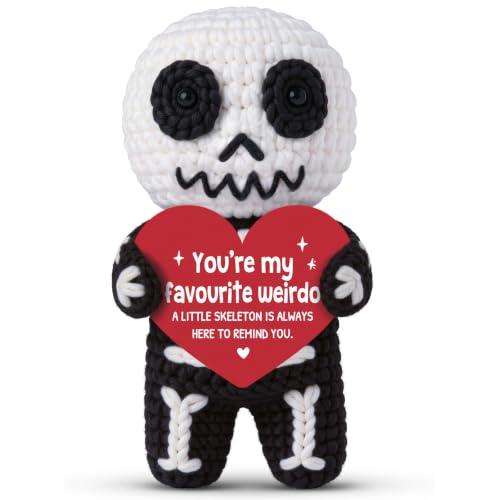 GoMelley Quirky Gifts for Boyfriend Girlfriend Handmade Crochet Skeleton